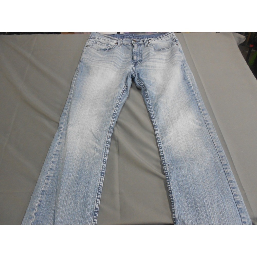 Cody James Mens Light Wash Straight Leg Denim Jeans 34x32 Blue Cotton Blend